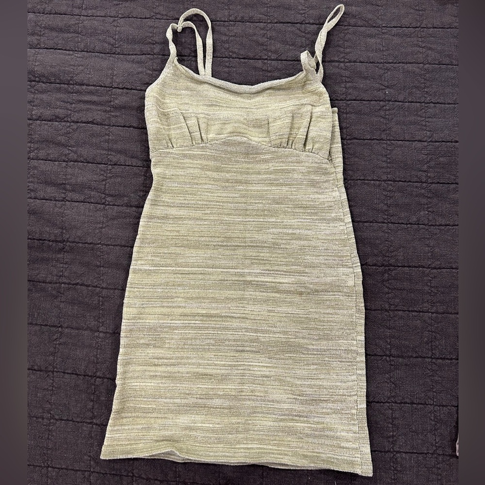 Green mini dress with sparkle